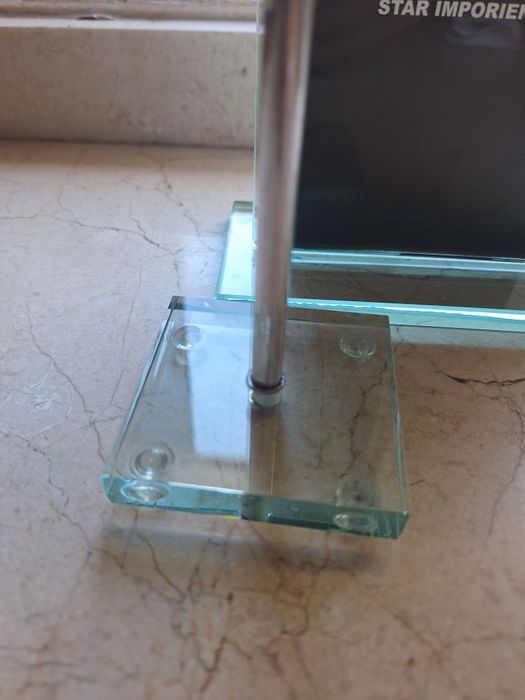 Moldura e castiçal vidro novos