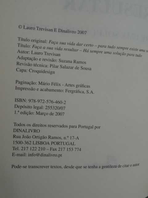 Faça a Sua Vida Resultar de Lauro Trevisan - 1ª Edição