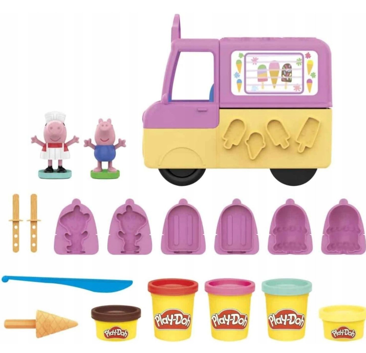 PLAY-DOH Świnka Peppa Samochód z Lodami F3597, szybka wysyłka