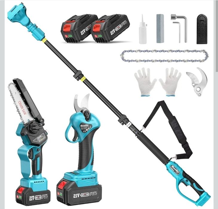 SEESII P6 Combo mini piła łańcuchowa z drążkiem teleskopowym