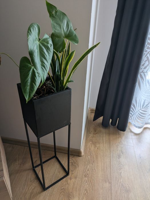 Czarny kwietnik loft design