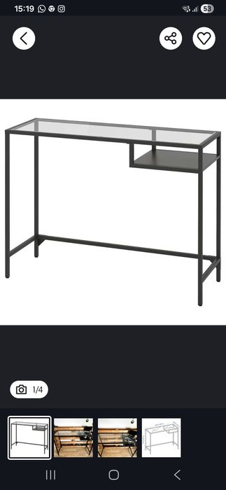 Aparador metálico e vidro