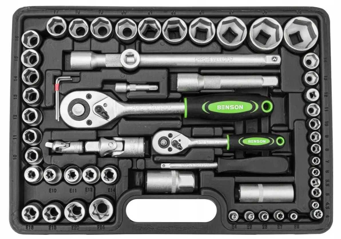 Набор инструментов ключей головок BENSON B10410 / 108 ел.CRV