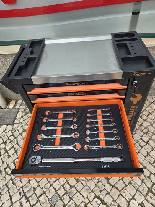 Carrinho de ferramentas 7 gavetas 6 completas novo