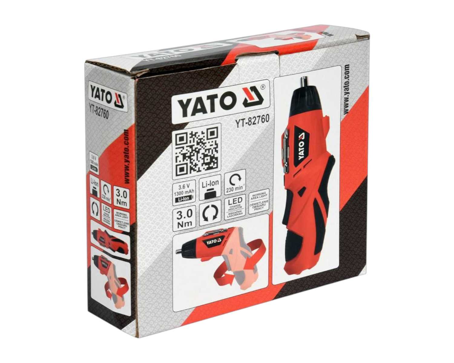PORĘCZNA Wkrętarka Yato 3.6V Li-Ion 1.3Ah LED OBROTOWA Rękojeść Mocna