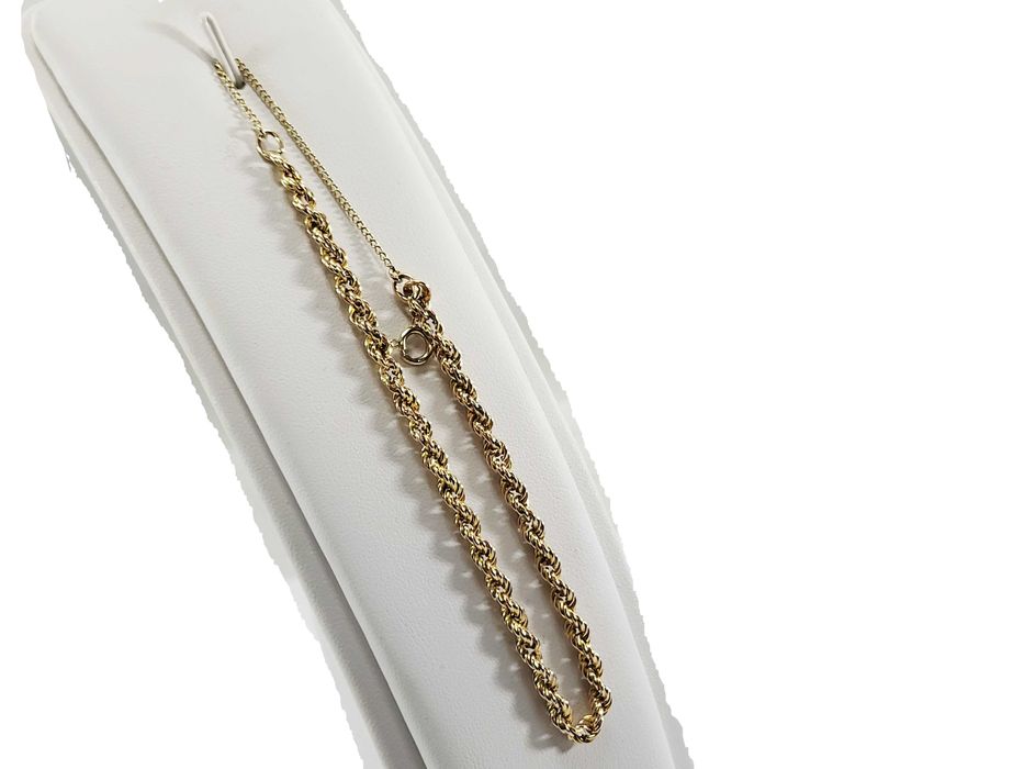 ZB230 Śliczna solidna złota bransoletka 375 splot kordel 19 cm