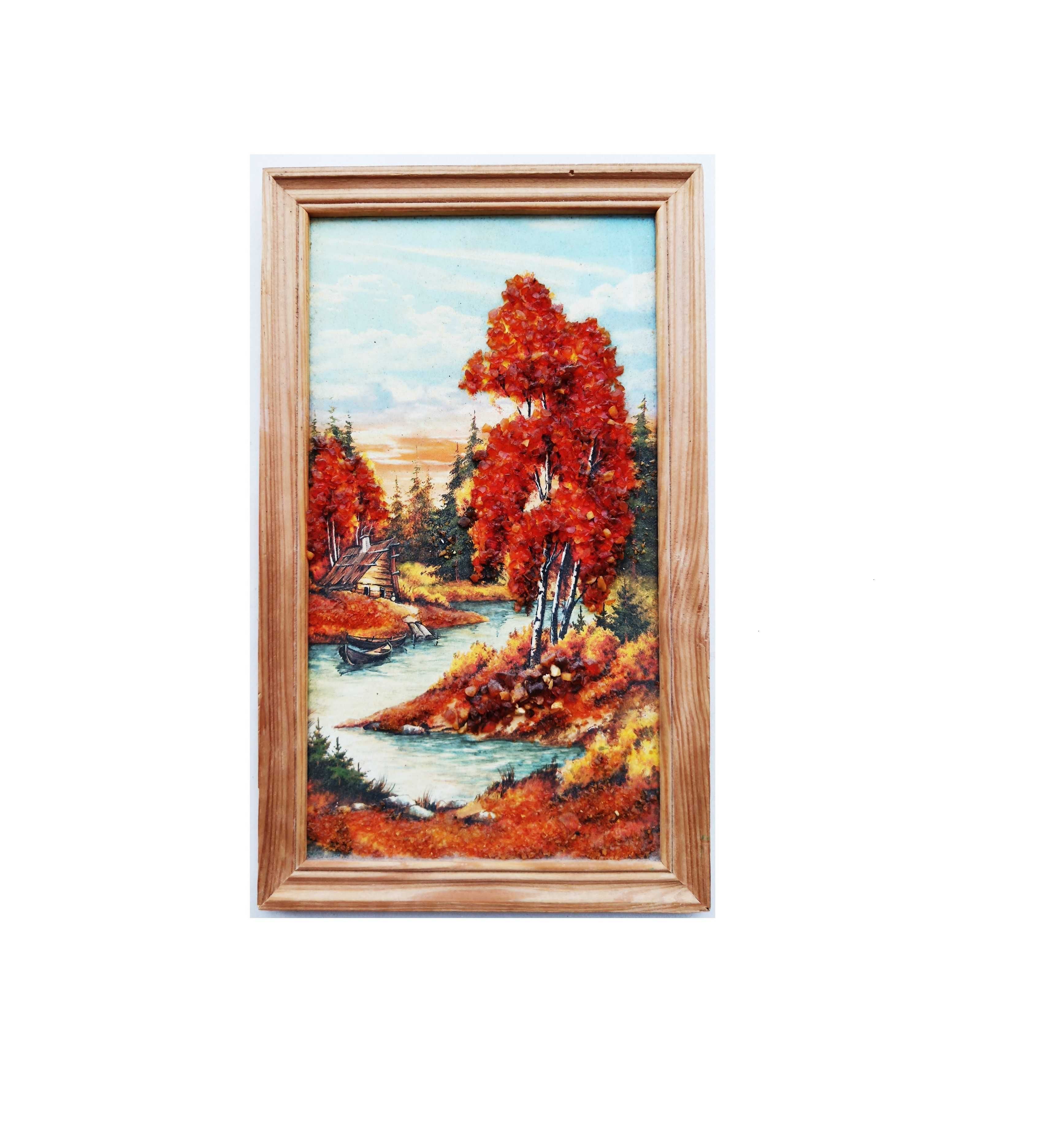 Картина з бурштином ( янтар ) 16,5 х 27,5 см