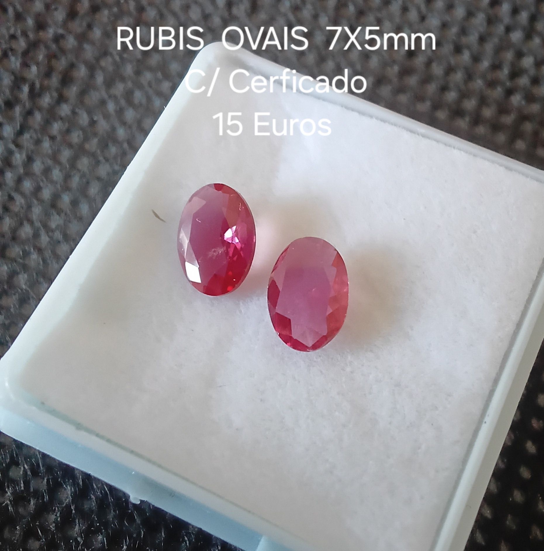 Dois Rubis Naturais de 7x5mm C/ Certificado