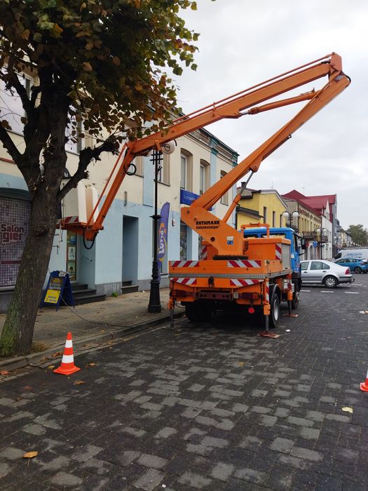 Wynajem podnośnika koszowego zwyżka 17m i 23m,wycinka drzew, odśnieżan