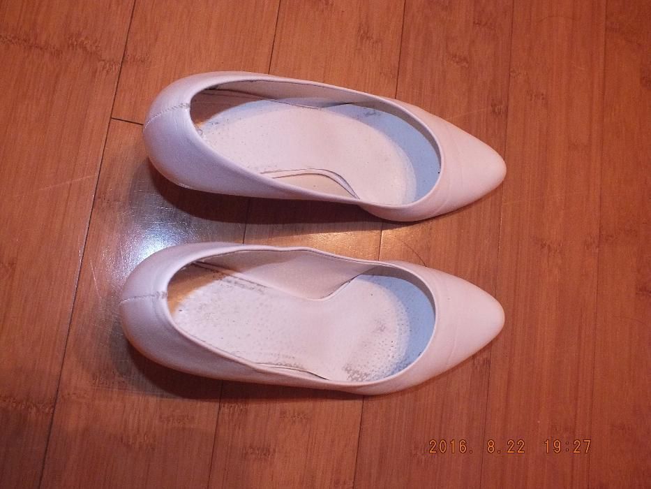 Ślubne buty białe 38 obcas 6 cm