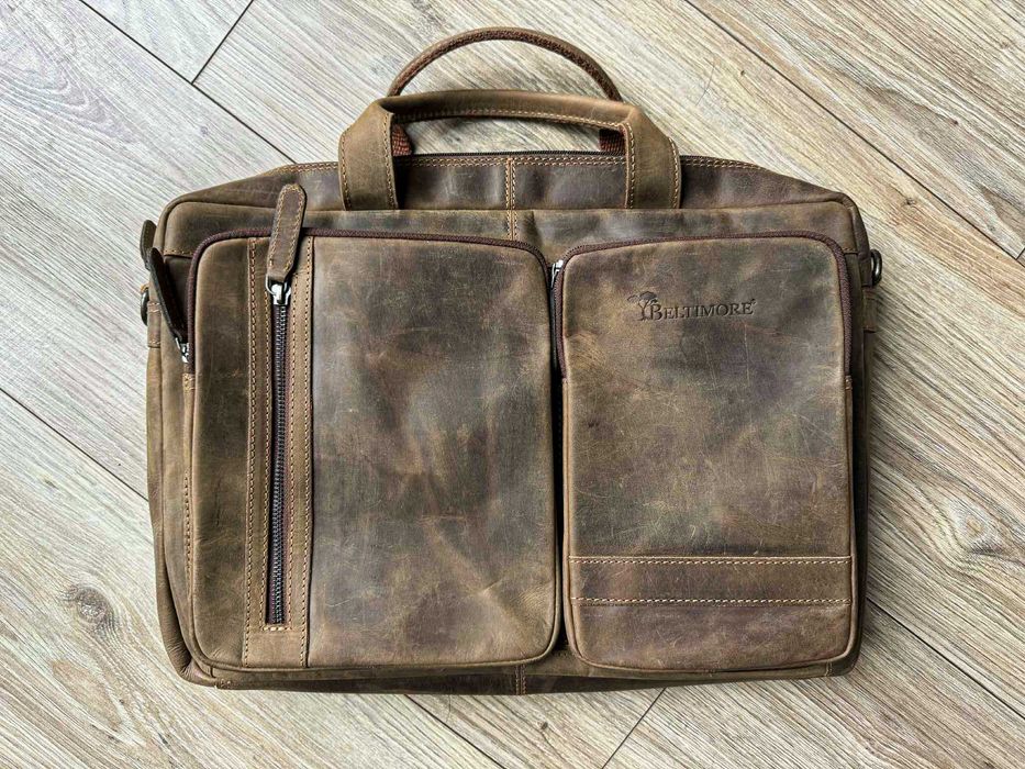 Beltimore N07 Torba męska na laptop skórzana 15,6