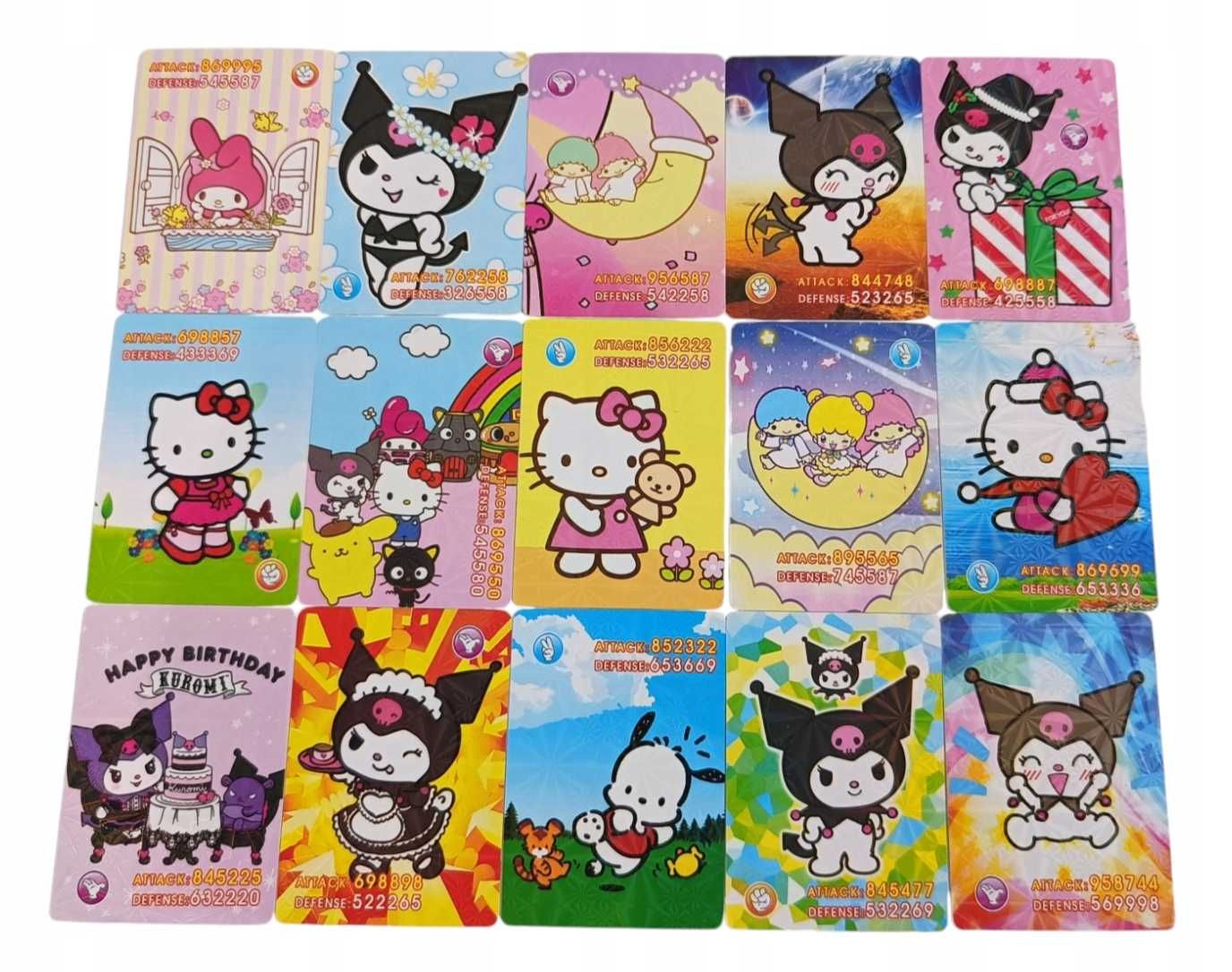 KARTY Sanrio Kuromi Mega duży box 288 kart 36 saszetek Mix