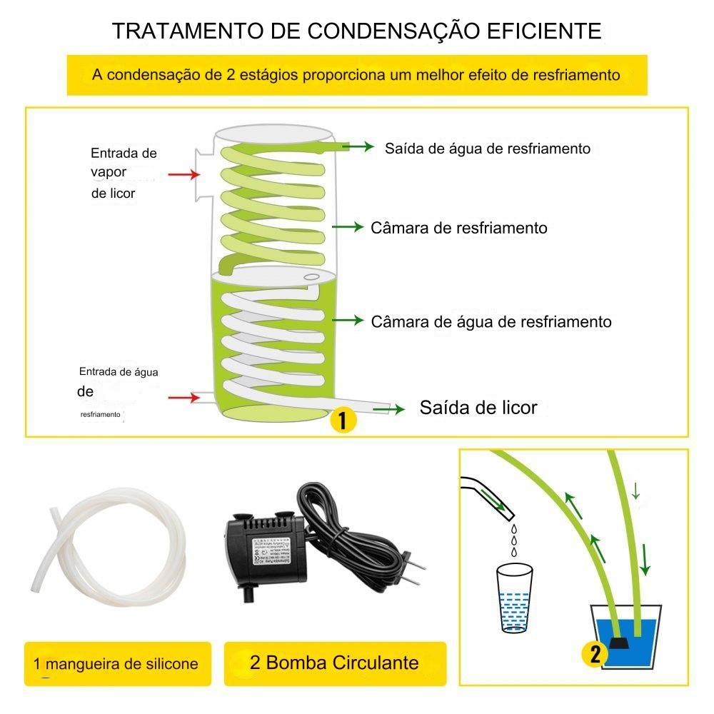 Destilador de Álcool (70L, 18.5gal)