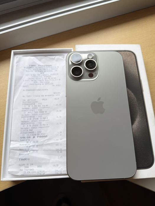 Iphone 15 pro max 256gb com caixa e fatura