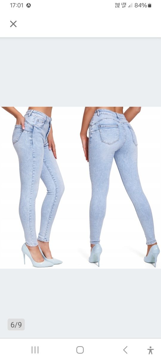 NOWE 29 38/M M SARA jeansy dżinsy damskie skinny rurki push up błękit