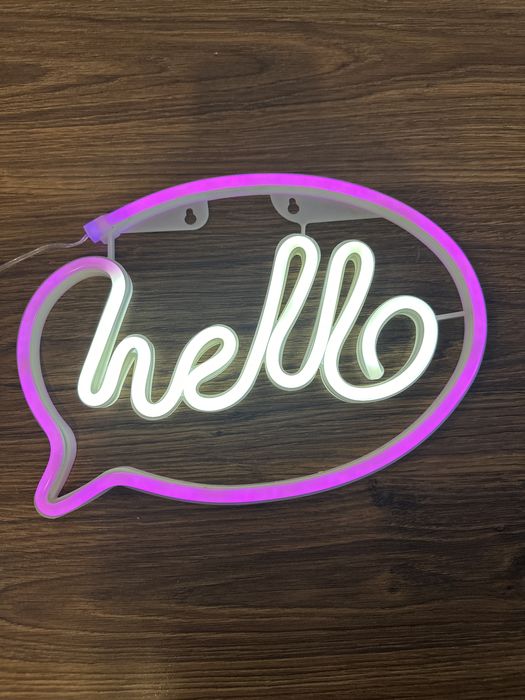 Led napis hello do powieszenia na baterie