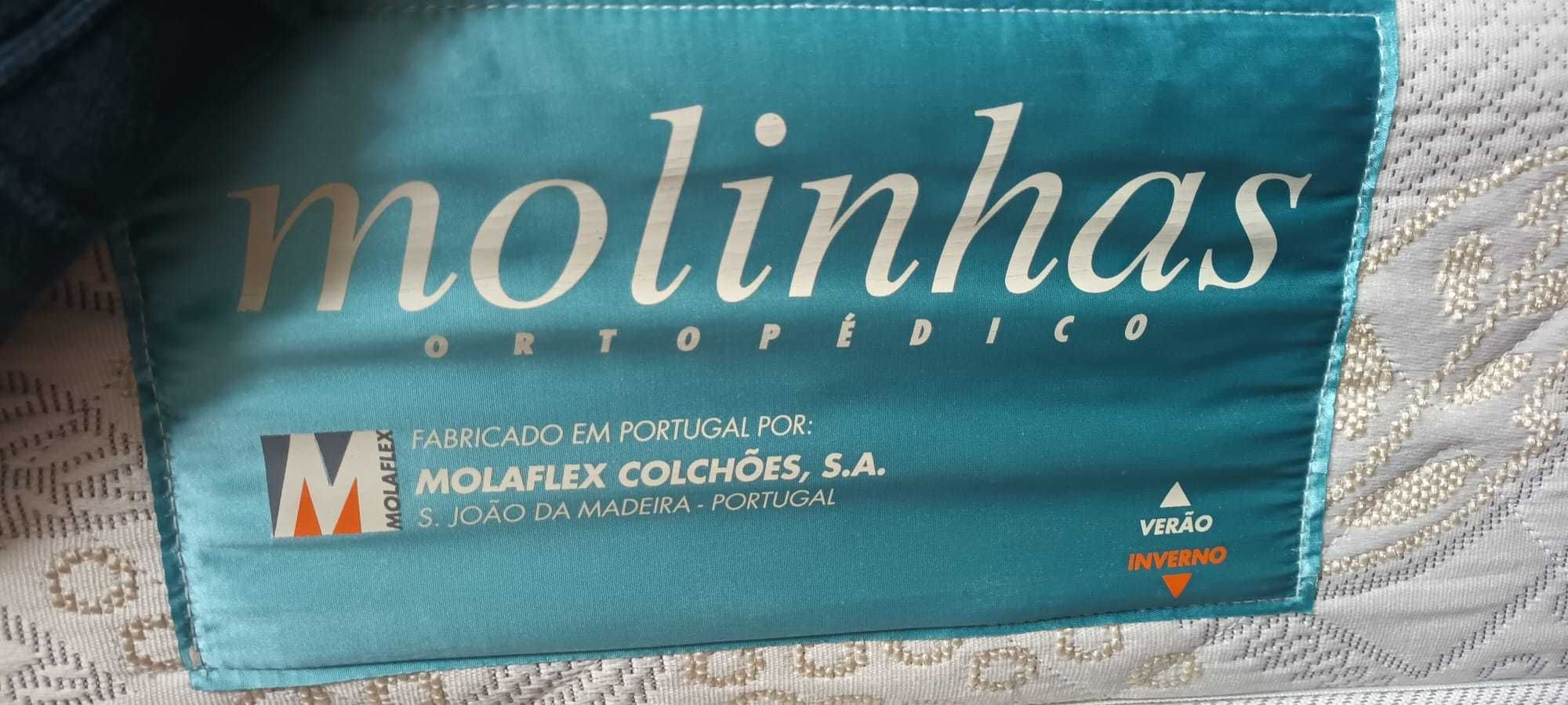 Sommier Molaflex c/ colchão ortopédico verão /inverno( 1,20×2,00m).