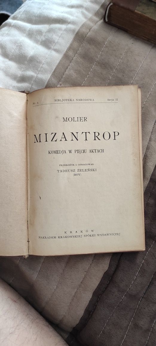 Mizantrop Moliera komedia w pięciu aktach 1923 r
