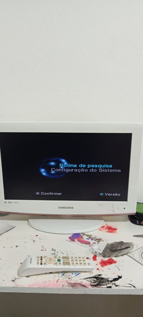Conjuto Playstation 2 Com memory card + controle+TV