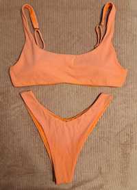 pomarańczowy elastyczny dwuczęściowy strój kostium kąpielowy Cropp XL