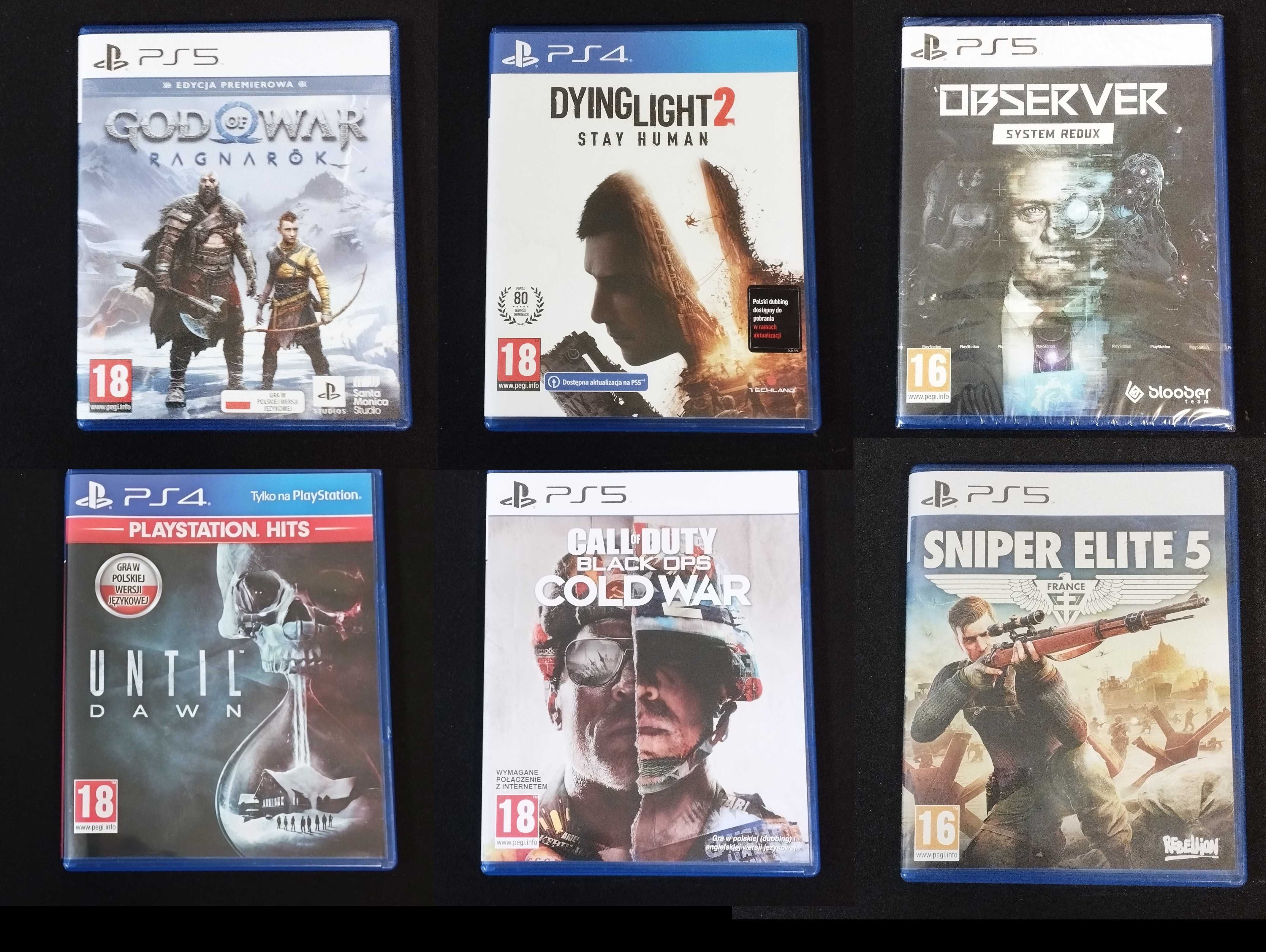 Gry na PS4 i PS5 - God of War, Call of Duty, Dying Light, Sniper Elite