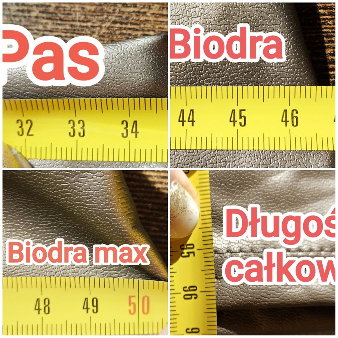 Nowe woskowane ocieplane Legginsy w kolorze kawy - złotego brązu 40/42