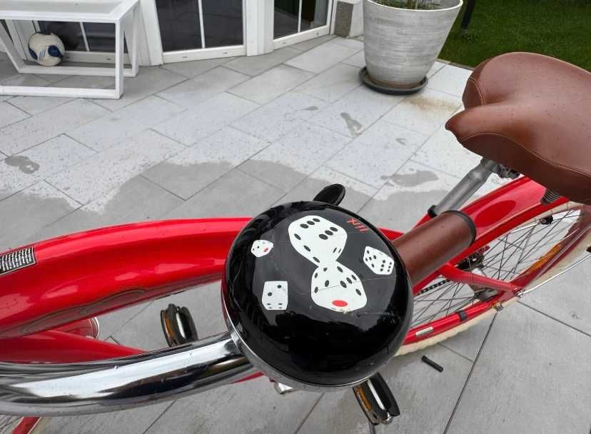 GDAŃSK ROWER ELECTRA INDY 3i USA Cruiser Miejski Stylowy Czerwony