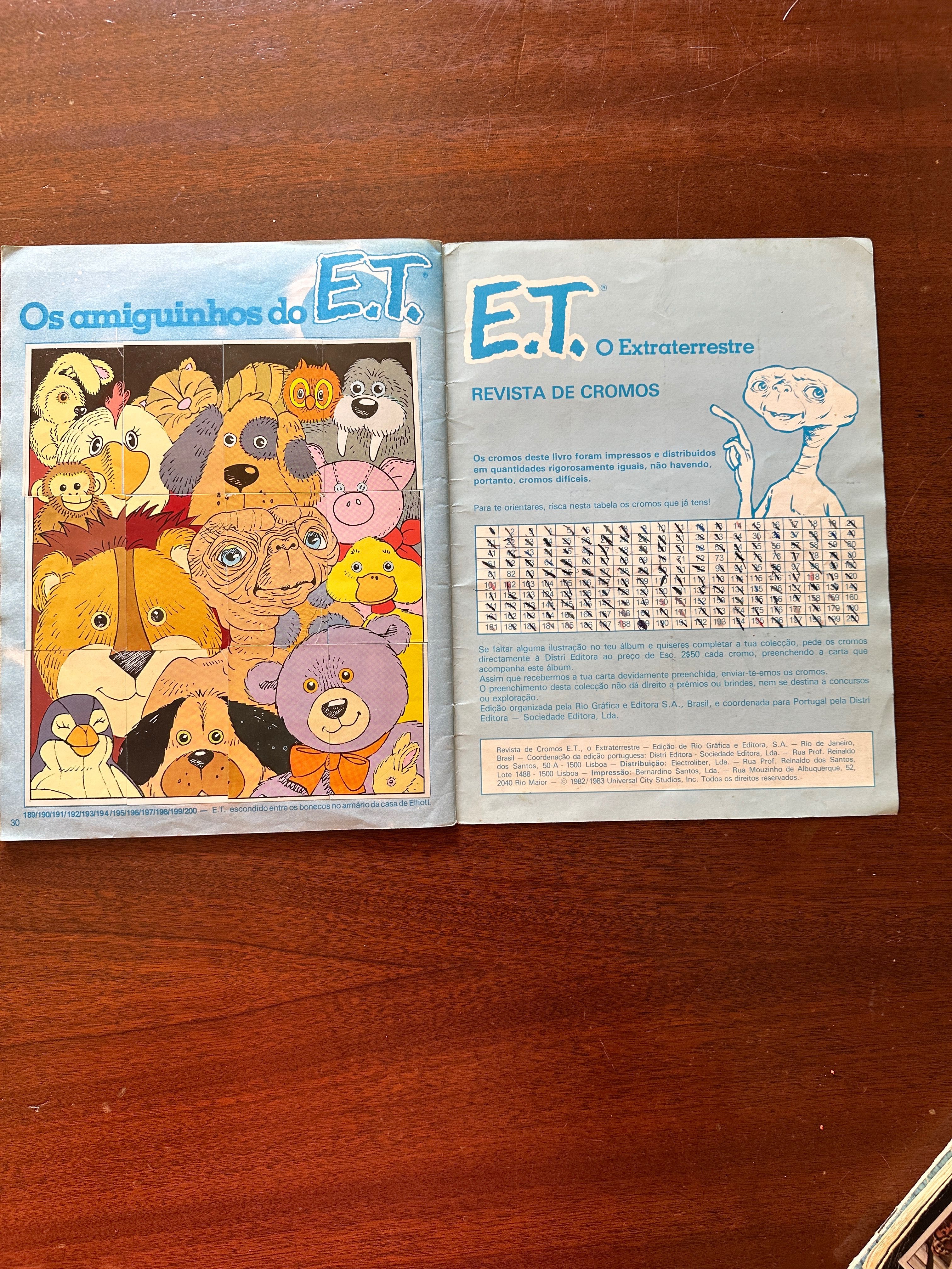 Caderneta de cromos E.T - Extraterrestre COMPLETA