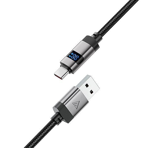 Kabel Acefast C15-04 USB-A - USB-C z wyświetlaczem 480Mb/s 66W 1.2m -