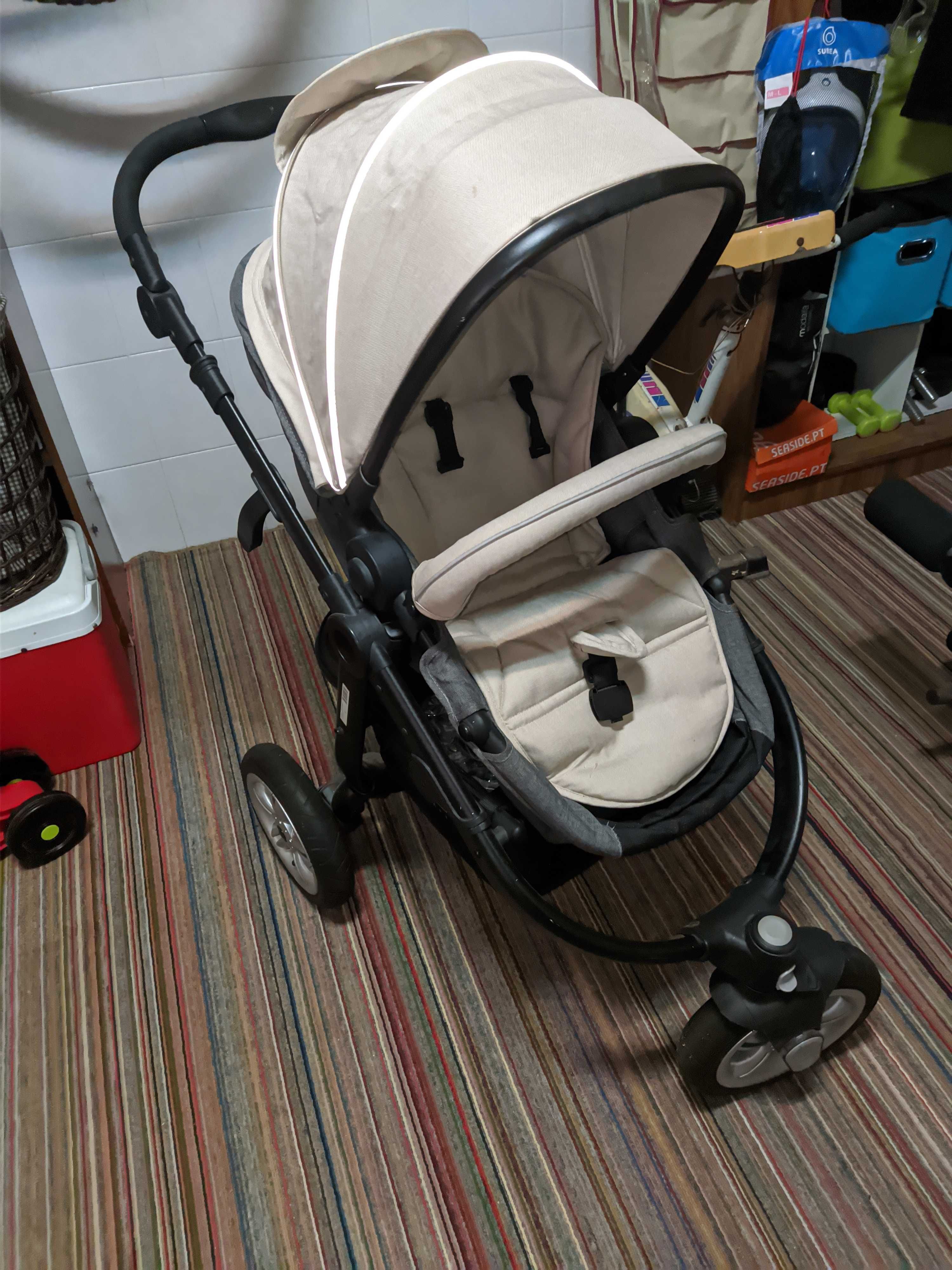 Carrinho Bébé recem nascido Duo Adventure Zy Safe Grey/Bege