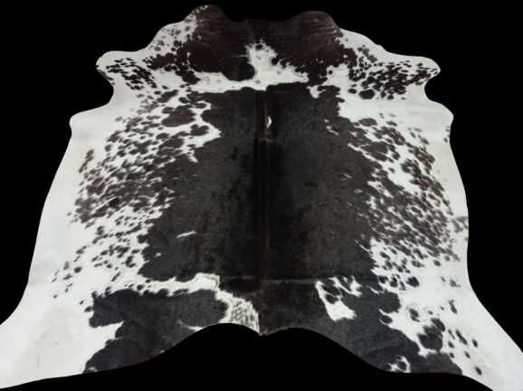 Dywan SKÓRA BYDLĘCA łaciata ciemnobrązowo-biała Krowa skóra naturalna