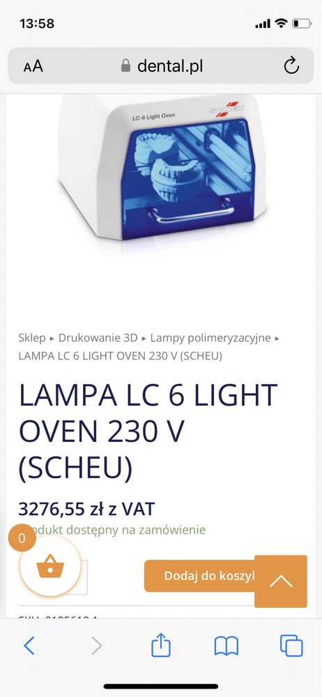 Lampa protetyczna UV Scheu nowa!