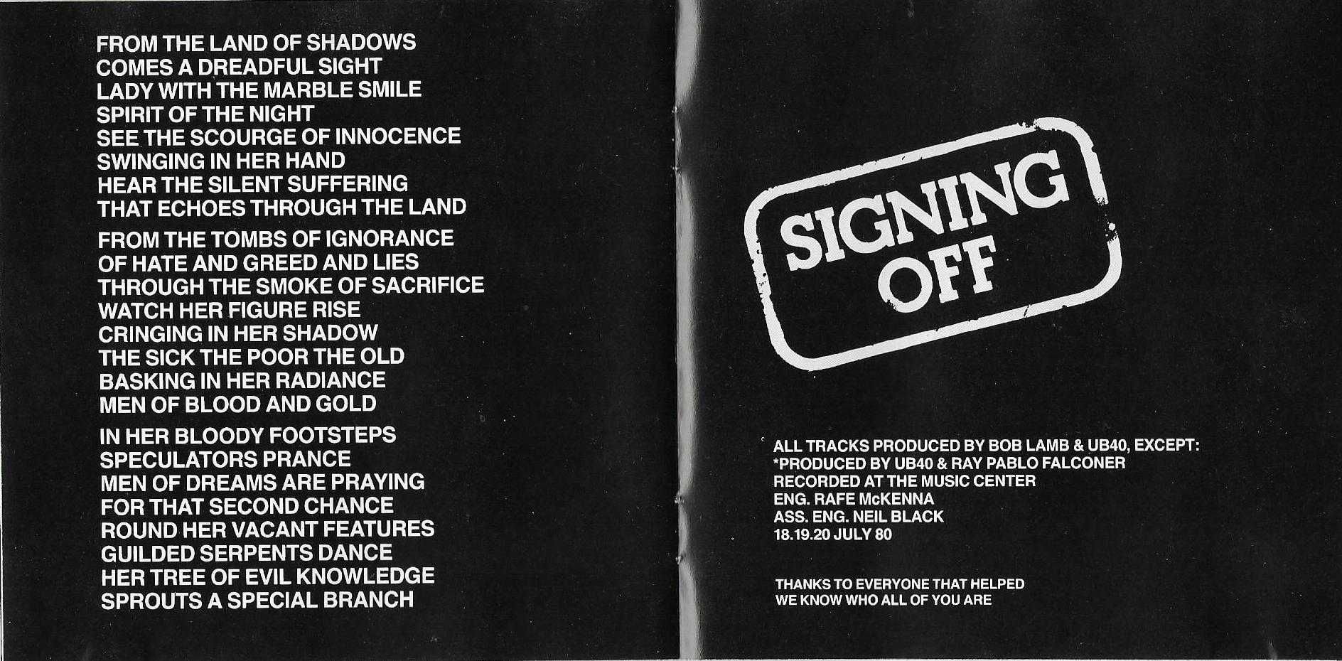 Ub 40 - - - - - Signing Off - - - - - CD