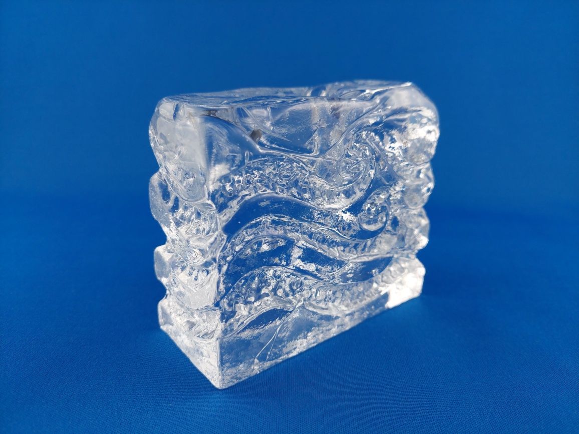 INGRID Glasshütte Blockkristal solifleur - wazon Ice Block 1970