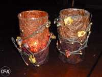 Castiçais artesanais / castiçal de velas flutuantes