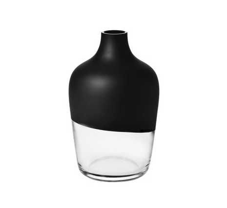 Nowy ręcznie wykonany, malowany czarny wazon Krosno Glass Fashion 25cm