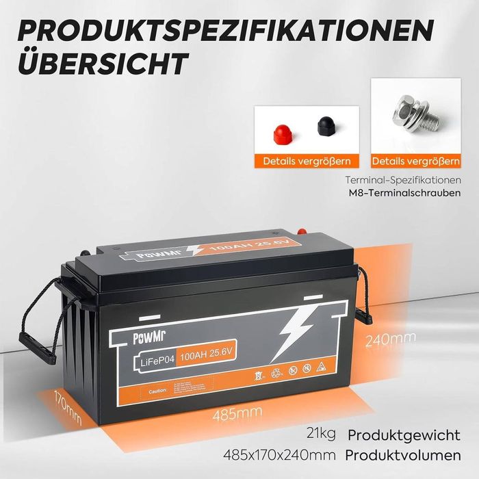 powmr sjy powland  24v 100A lifepo4 48/100 АКБ батарея акумулятор ліф