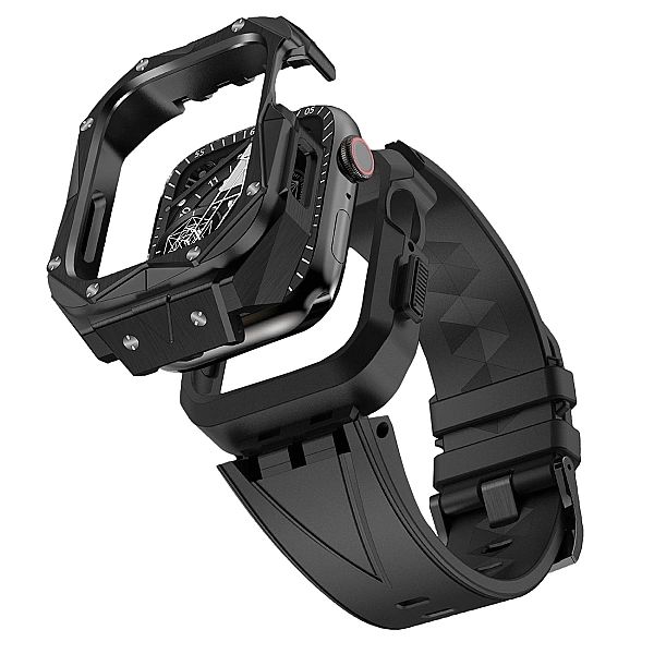 Kingxbar CYF140/2w1 pancerne etui Apple Watch 9, 8, 7 (45 mm) ze stali