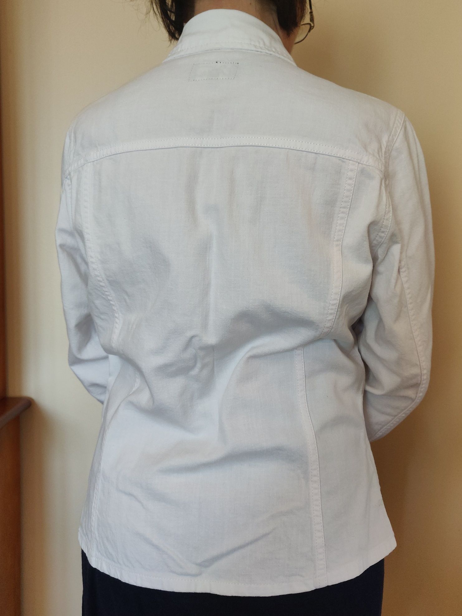 Casaco Denim Branco M 38 Mulher