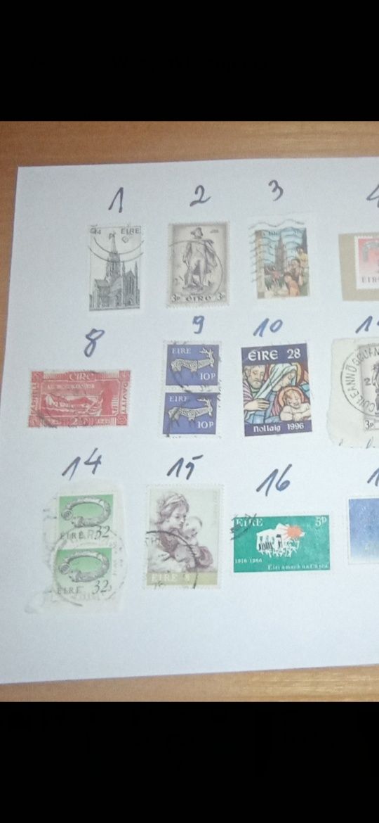 Znaczki pocztowe 19 sztuk