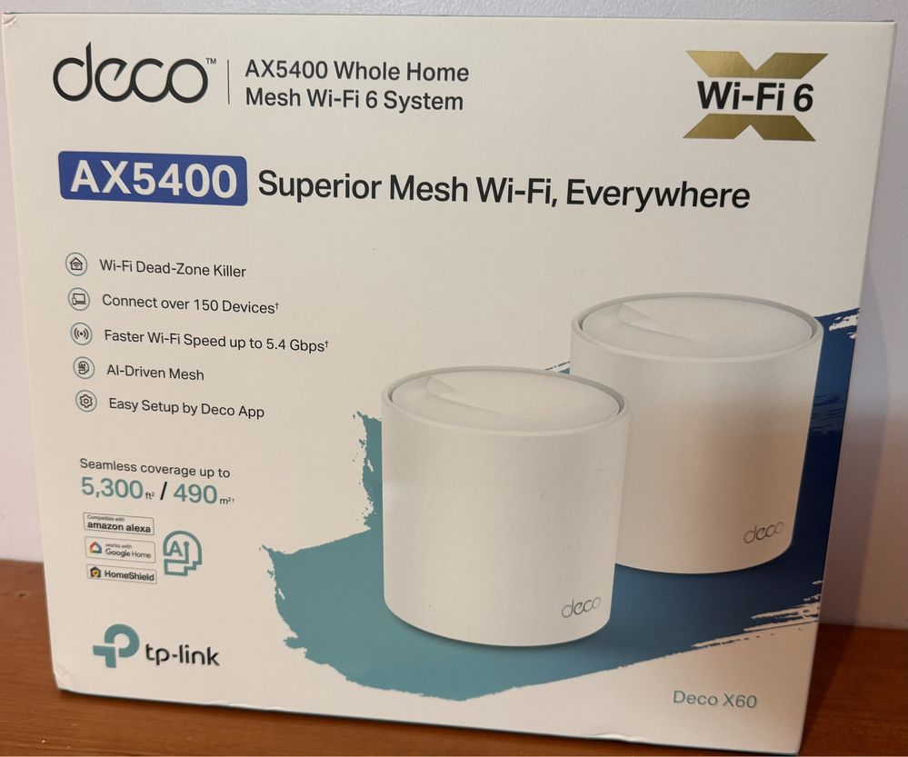 TP-Link Deco X60 (2 pacotes) V3.2 - WiFi Mesh AX5400