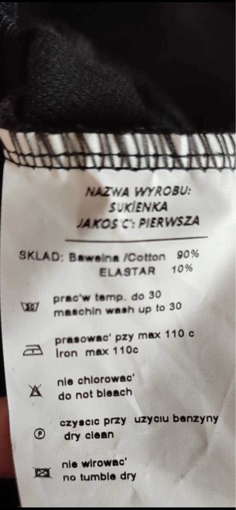 Sukienka damska czarna z cyrkoniami, S,M,L