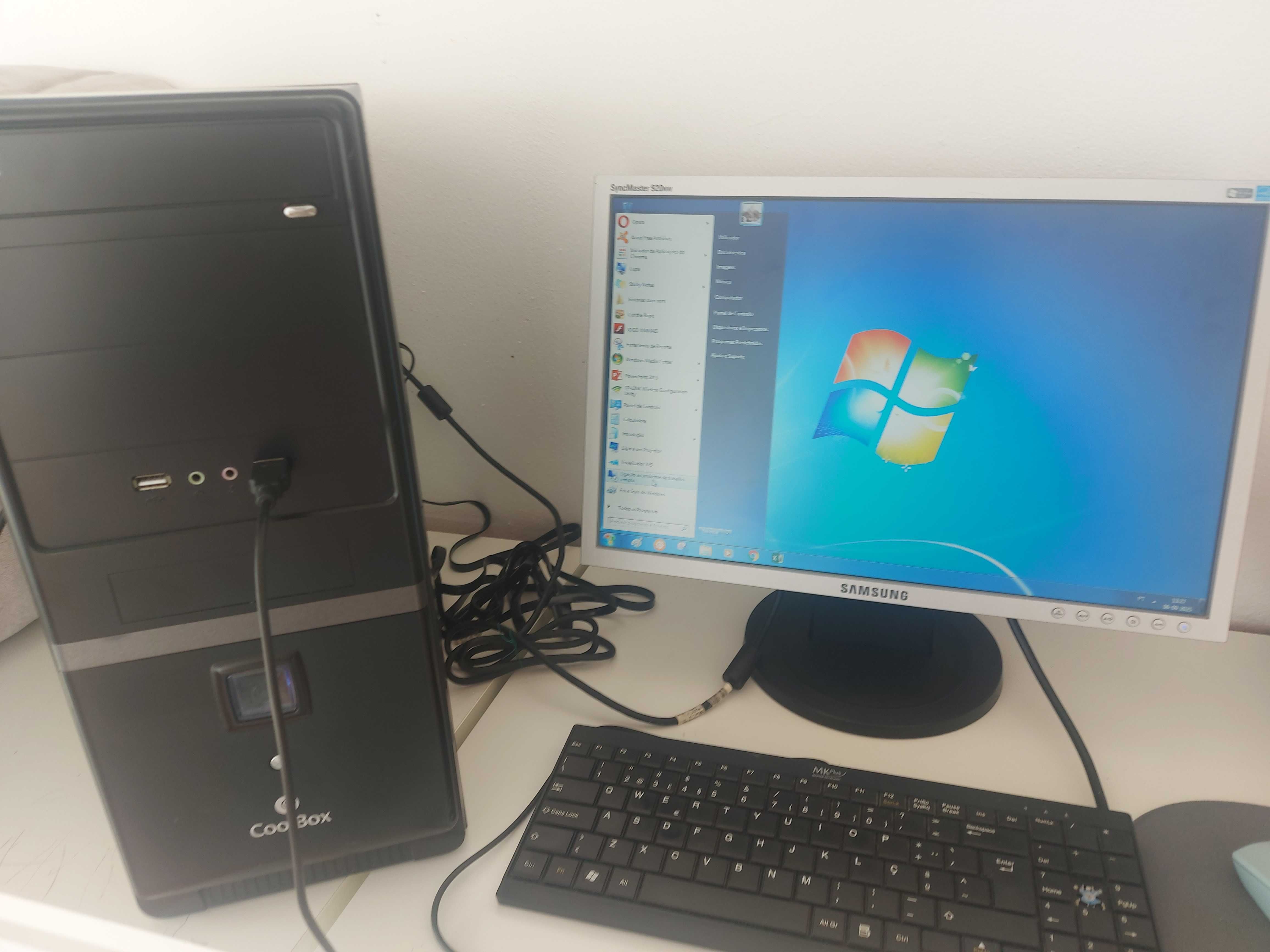 Computador Coolbox, mais monitor Sansung