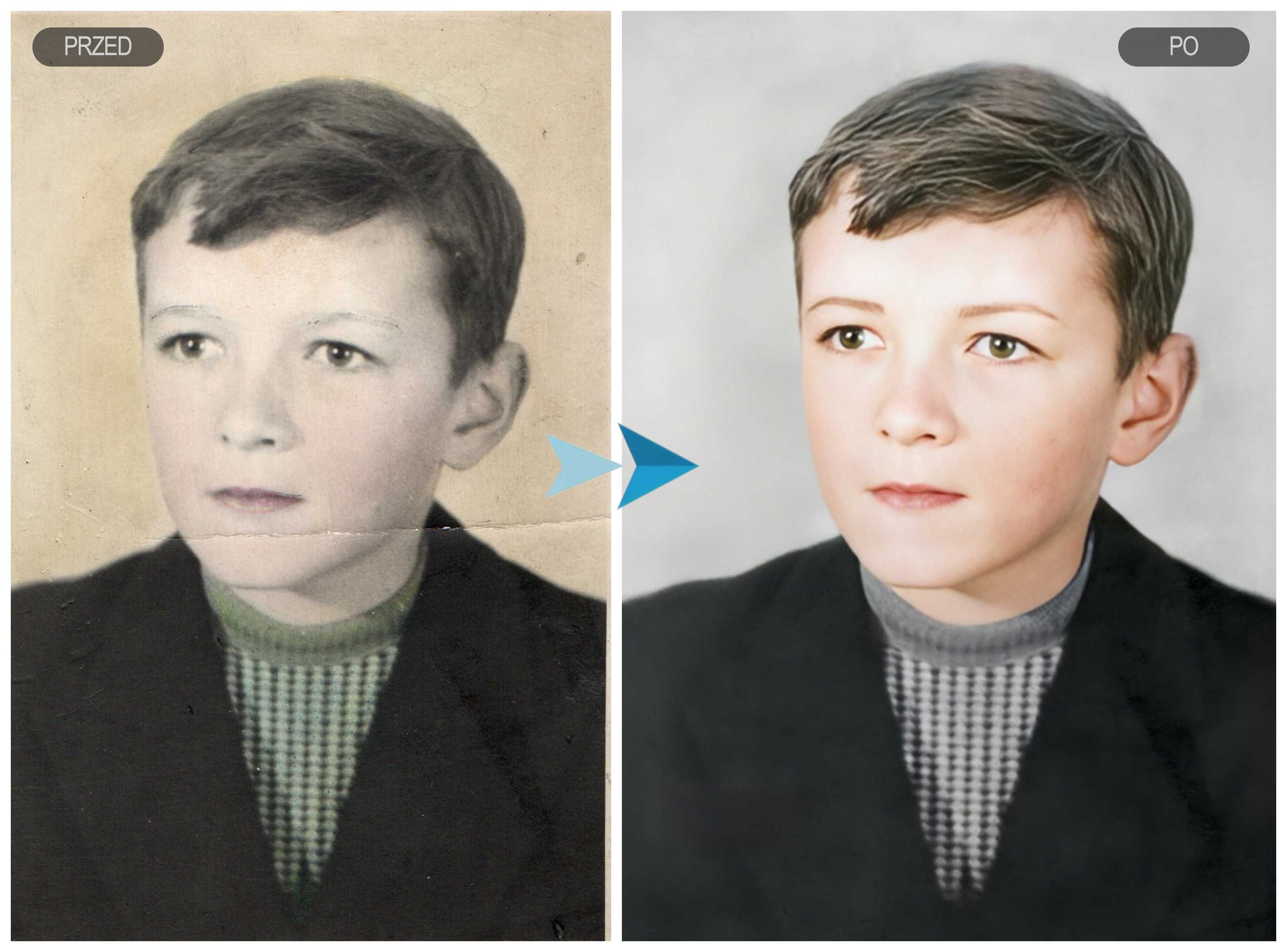 Renowacja starych zdjęć, poprawa jakości, retusz