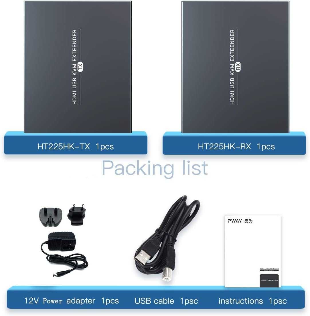 pway PW-HT225HK Przedłużacz HDMI KVM USB HDMI