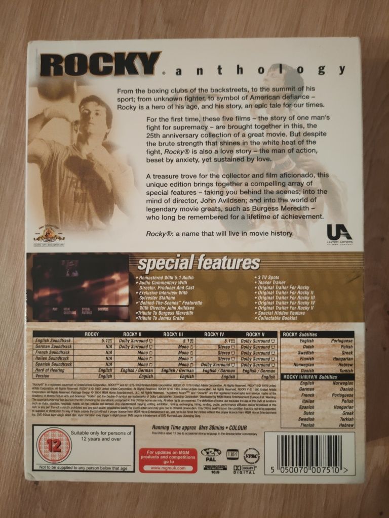 Rocky dvd 5 części Napisy Polskie Stallone