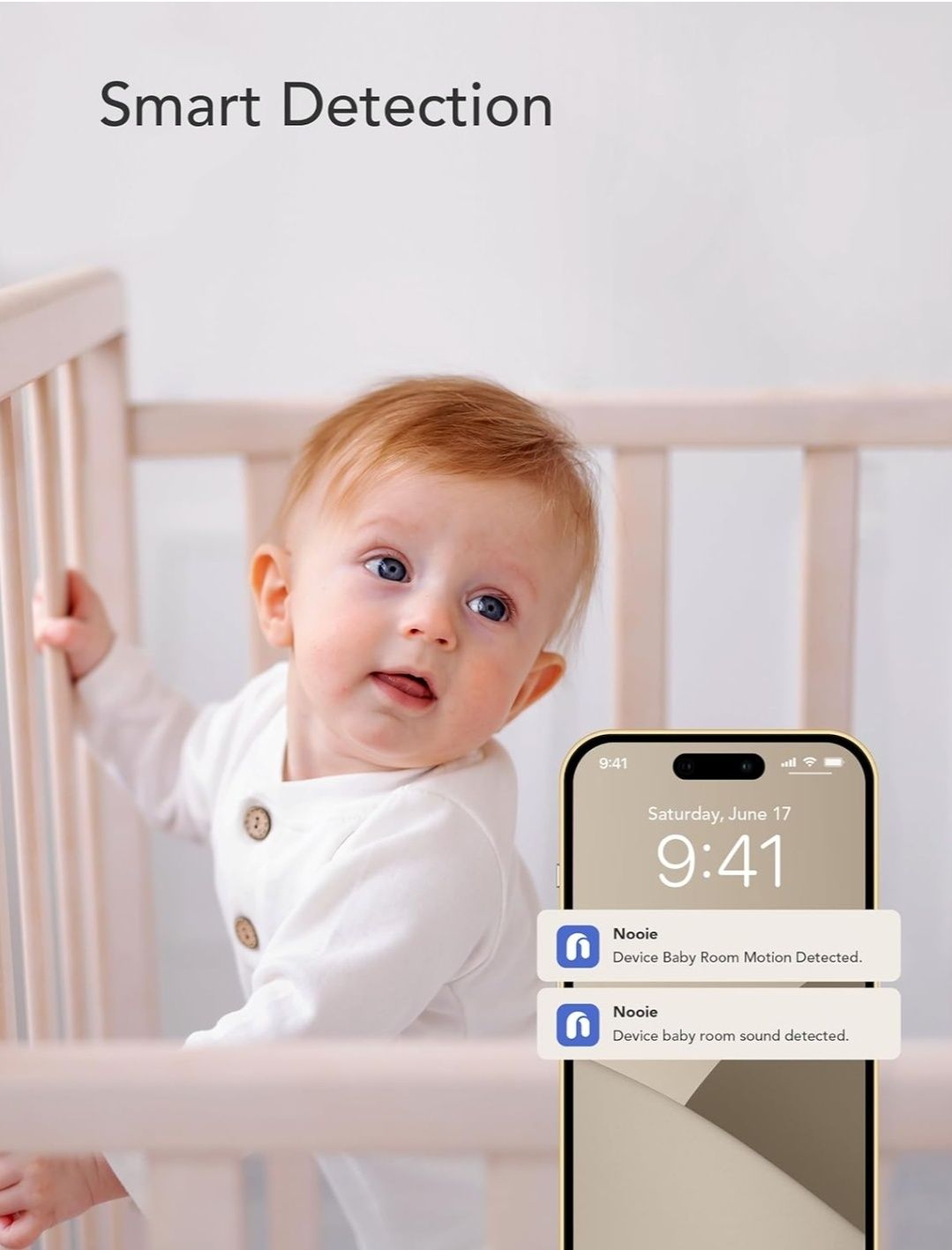 Inteligentna Niania Nooie IPC wykrywacz płaczu, WiFi, Alexa Dzieco