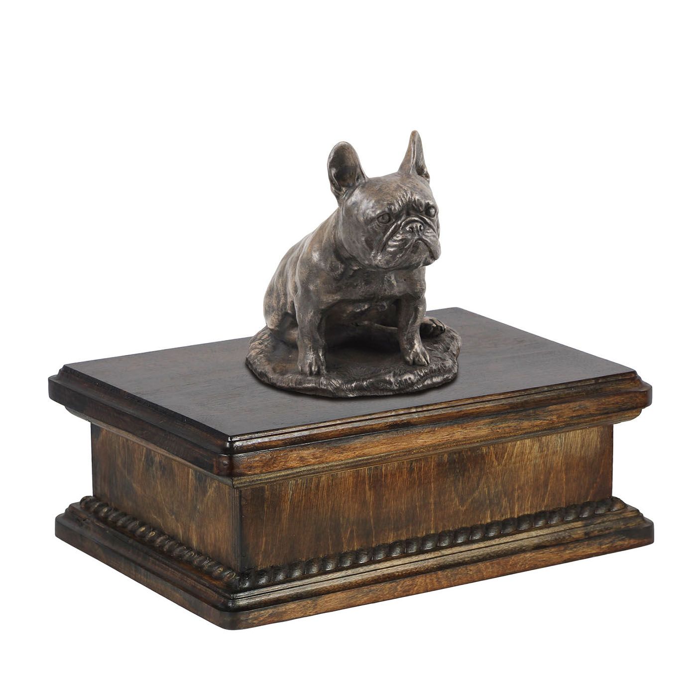Buldog francuski II drewniana niska urna Art-Dog