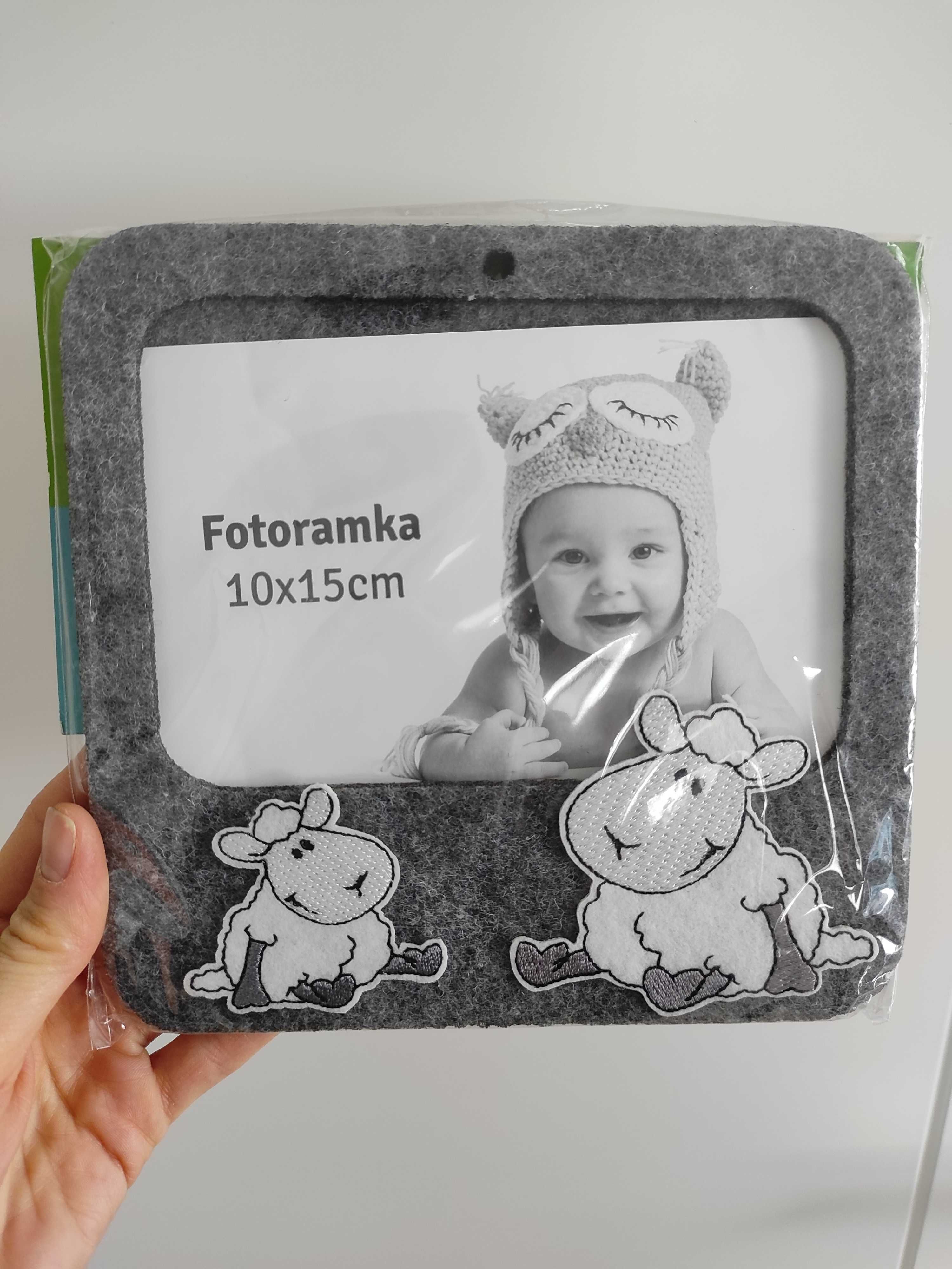 Nowa fotoramka ramka na zdjęcie zdjęcia 10 x 15 filc filcowa szara