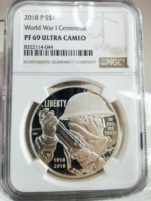 Пам'ятний набір "100р. З дня закінчення Першої Світової війни" СРІБЛО.